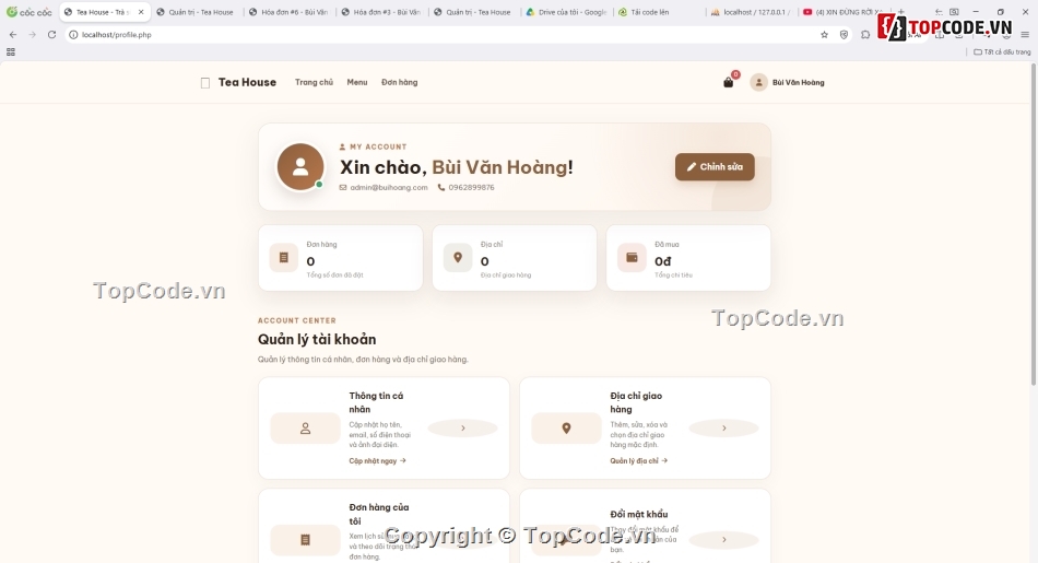 web bán trà sữa,quán lý quán trà sữa,code web bán trà sữa,Sharecode